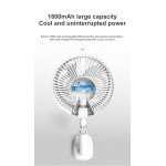 Wholesale 360 degree Adjustable Clip Clamp Fan with Usb 1800mAh Battery and 5 Speed Wind for Office, Home, Travel (White)